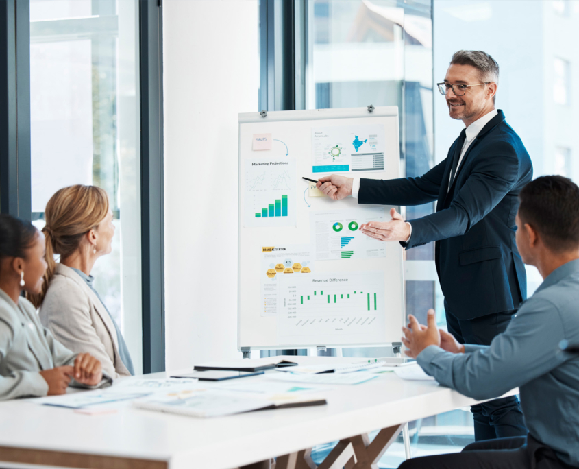 business meeting charts and graphs accounting